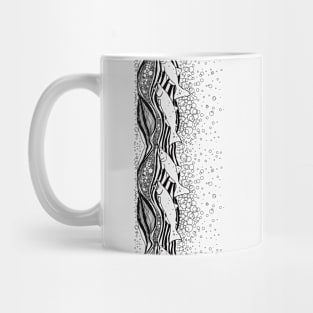 Salmon running in black and white Mug